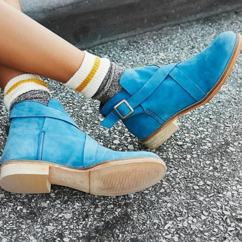 Free People Las Palmas Baby Blue ankle bootie